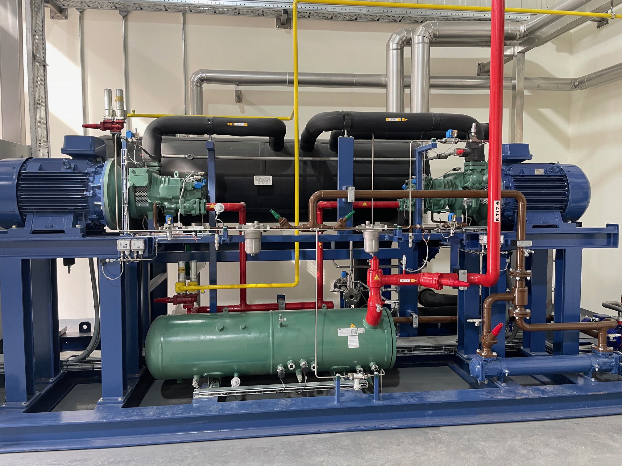 Compressor skid during commissioning